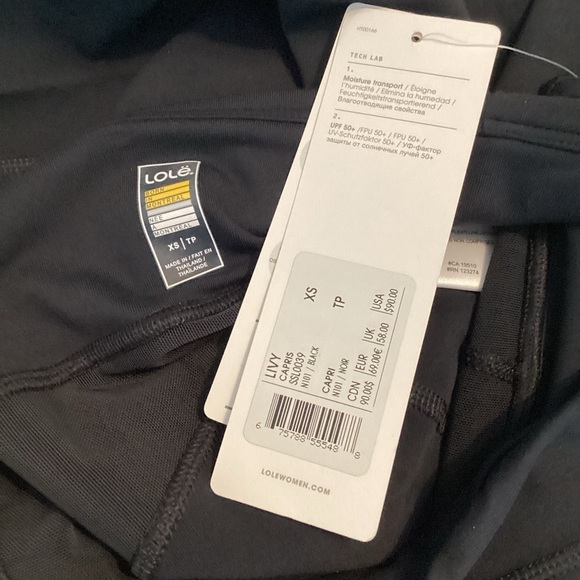 Lole Black Livy Capri Leggings High Rise Compression Size XS - Picture 6 of 8